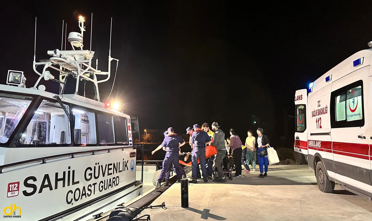 2 kişi hastaneye Sahil Güvenlik Botu ile sevk edildi