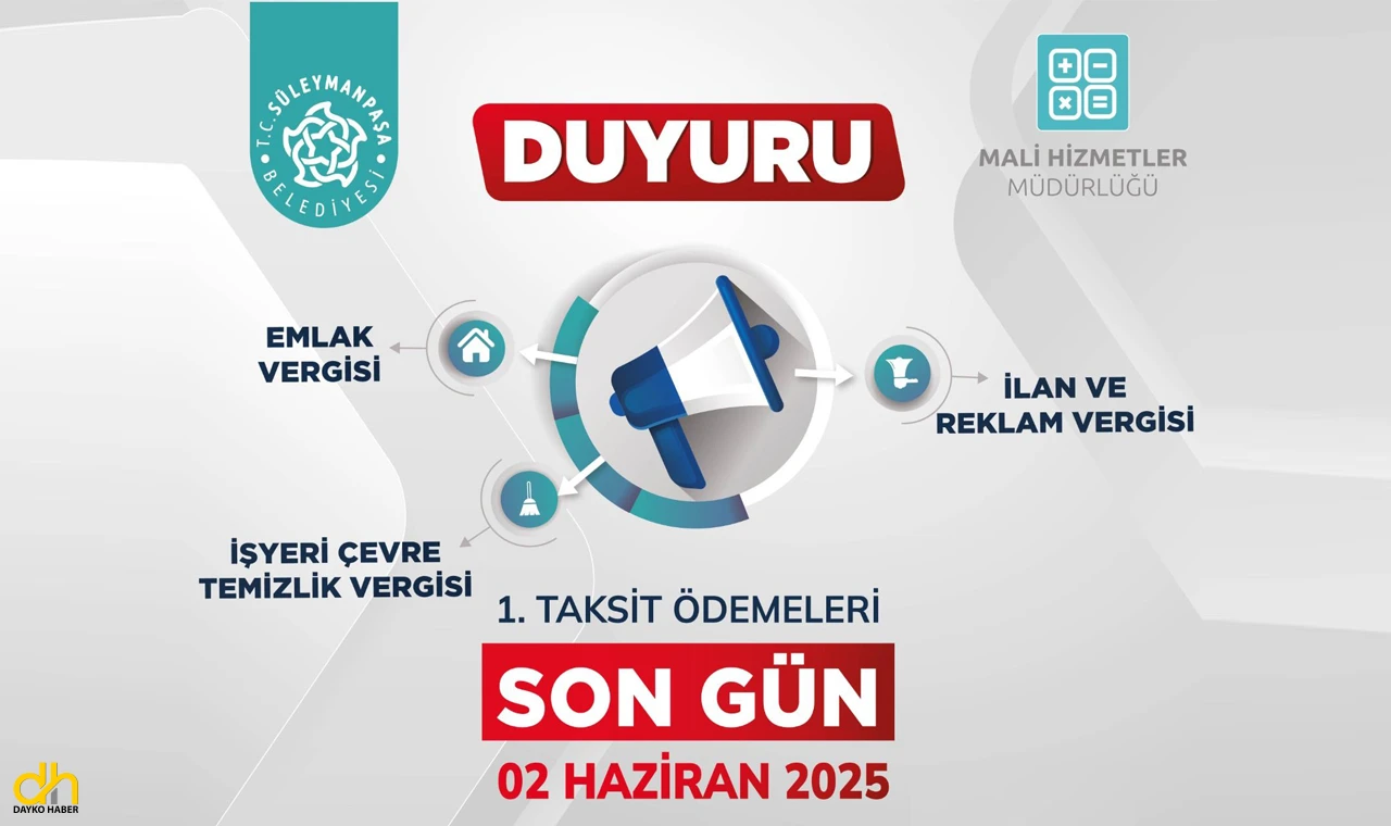Emlak, İlan-Reklam ve Çevre Temizlik Vergilerinde son gün 2 Haziran