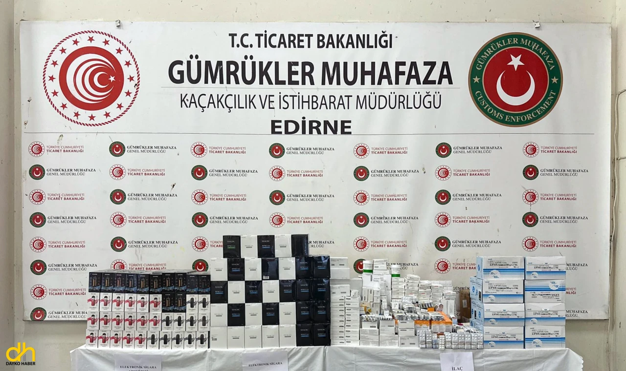 Kapıkule’deki bir TIR’da elektronik sigara ile ilaç ele geçirildi