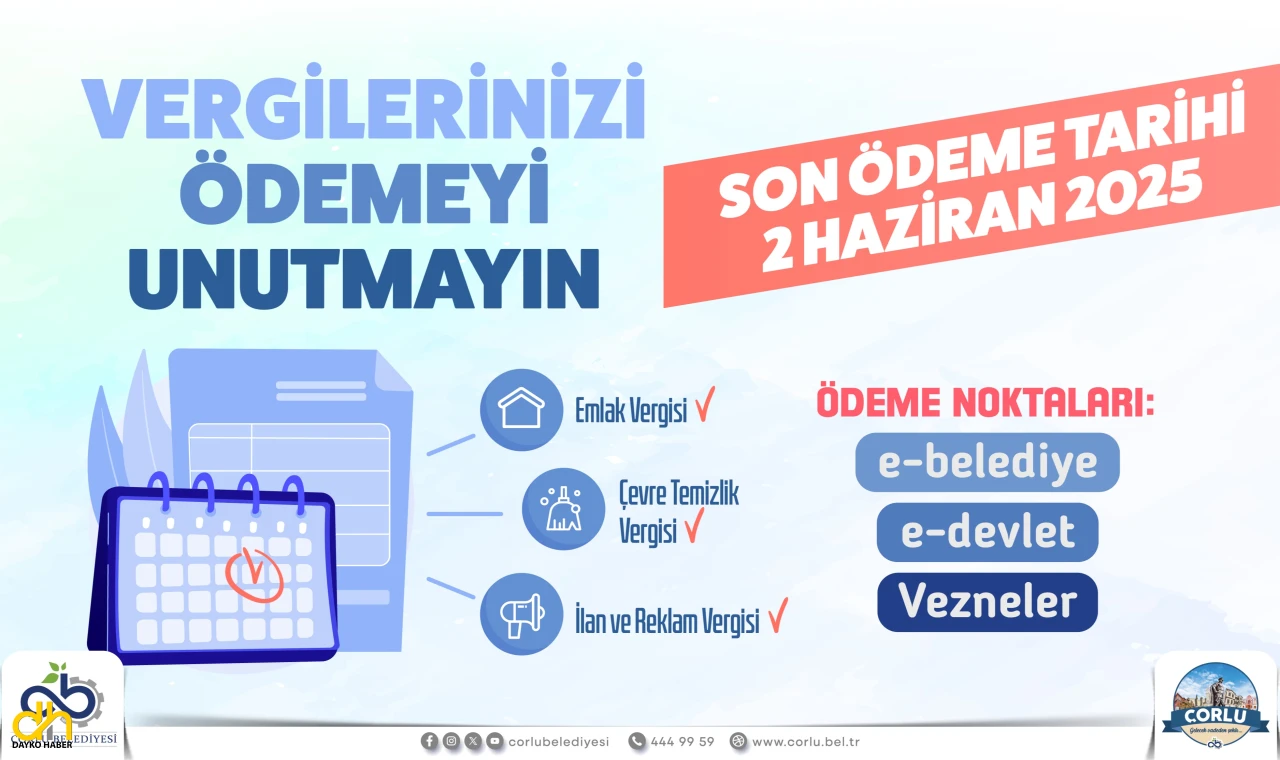 Vergi ödemelerinde son gün 2 Haziran