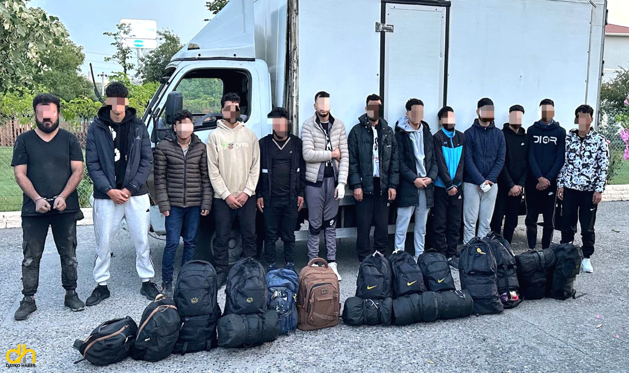 Jandarma uygulama esnasında 13 kaçak göçmen yakaladı