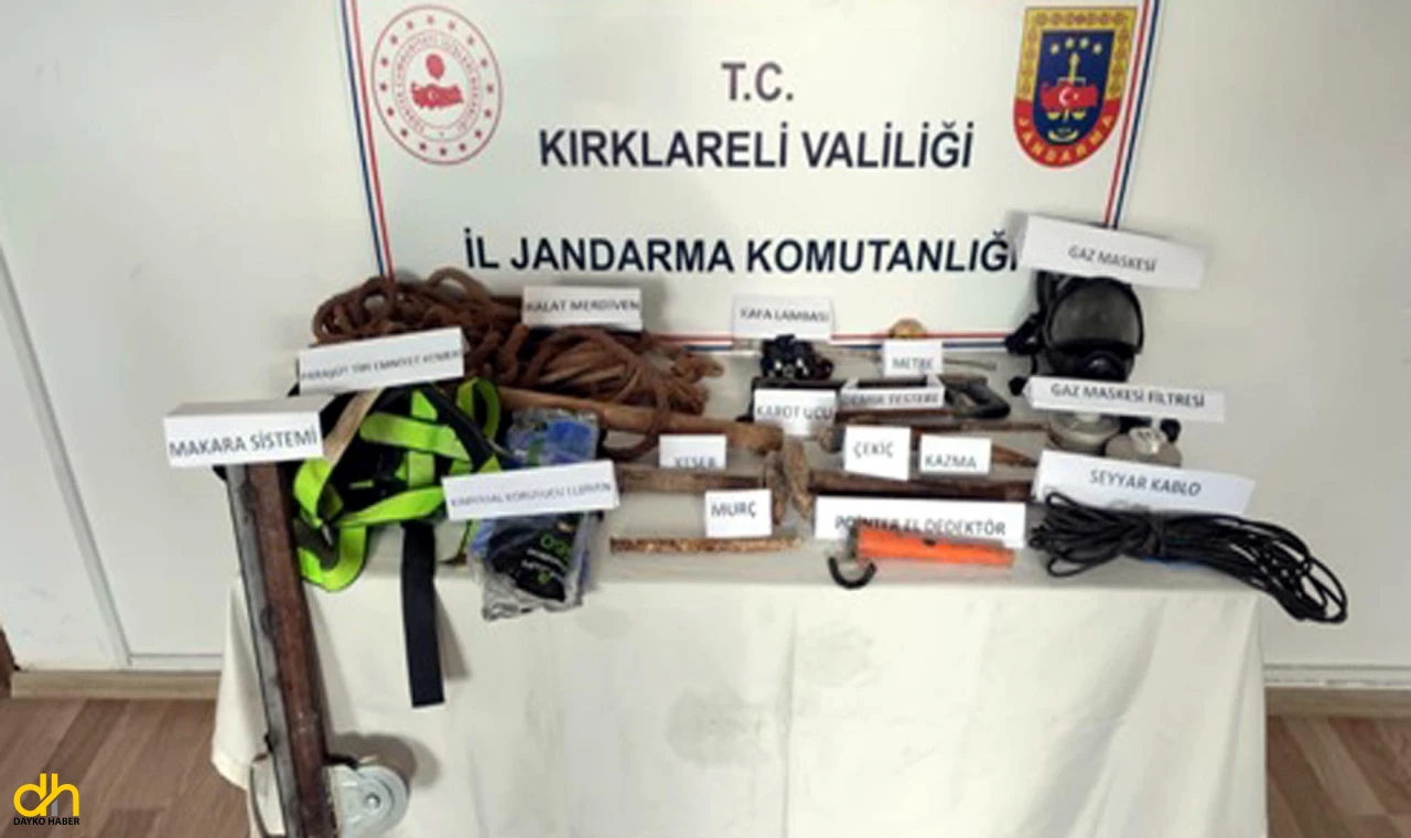 Kaçak kazı yapan 9 şüpheli yakalandı