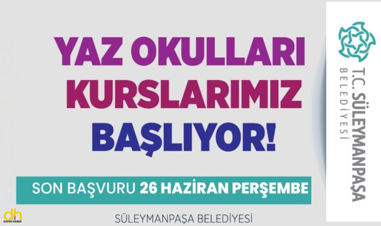 Süleymanpaşa Belediyesi Yaz Okulları başlıyor