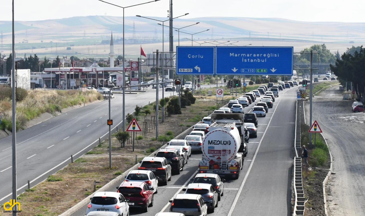 Tekirdağ’dan İstanbul’a bayram dönüşü yoğunluğu