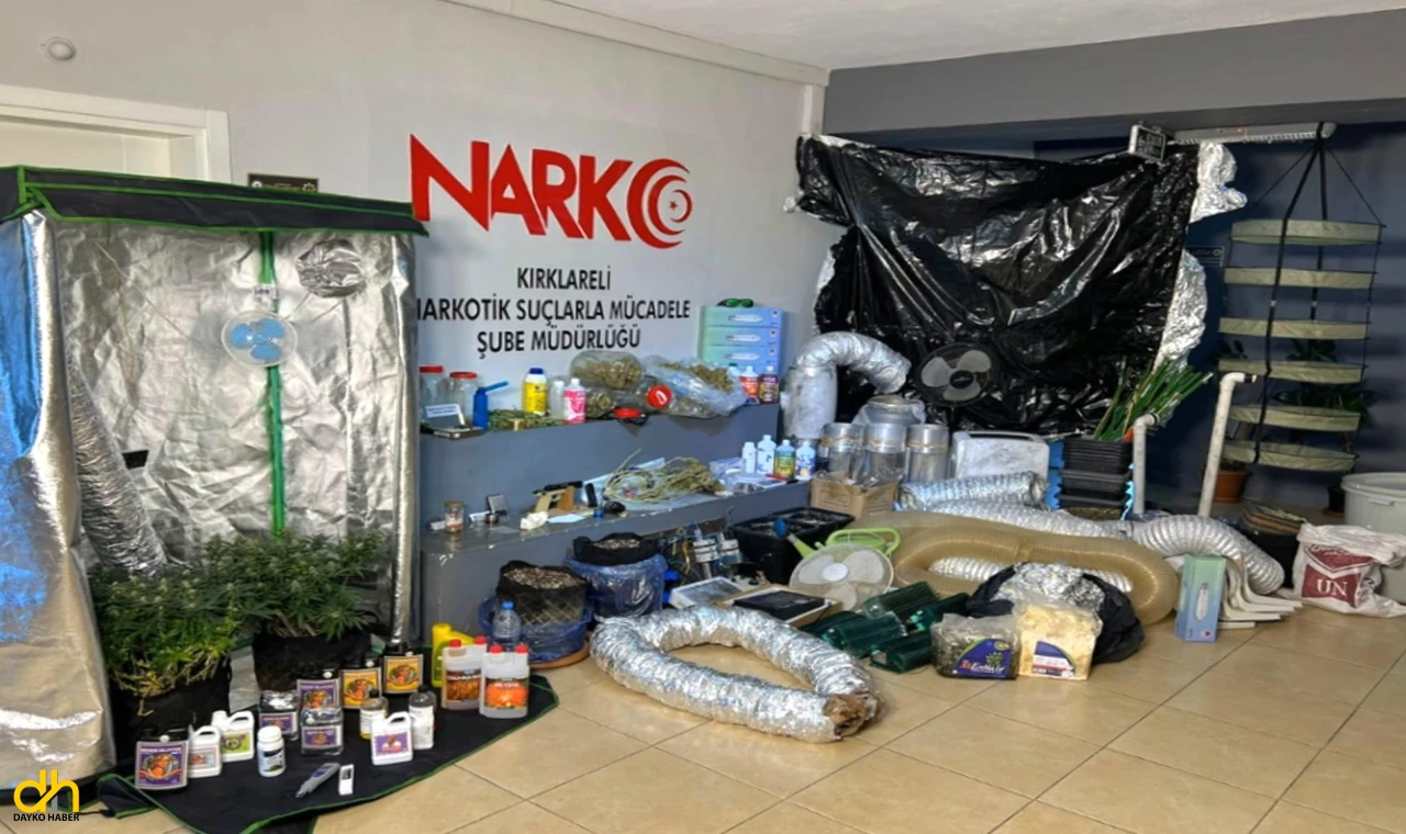 Kırklareli’nde evlerinde uyuşturucu yetiştiren şüphelilere operasyon