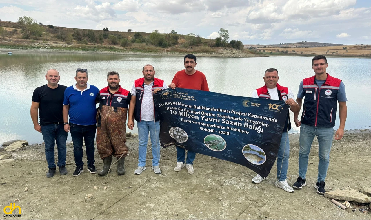 975 bin pullu sazan yavrusu göletlere bırakıldı