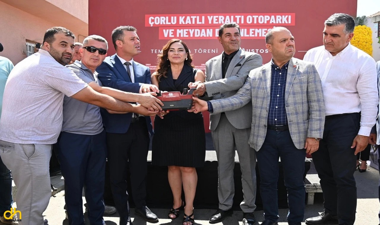 Çorlu Katlı Yeraltı Otoparkı ve Meydan Düzenlemesi proje temeli atıldı