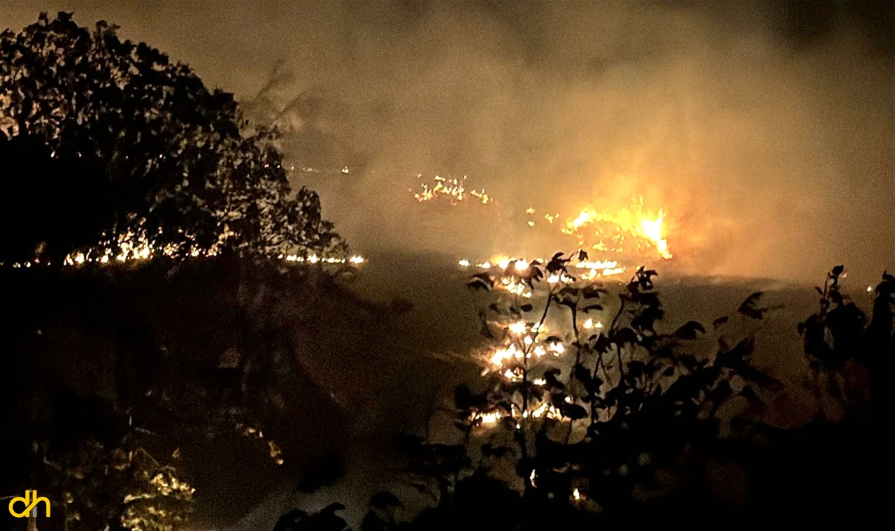 Anız yangını yerleşim yerine ulaşmadan kontrol altına alındı