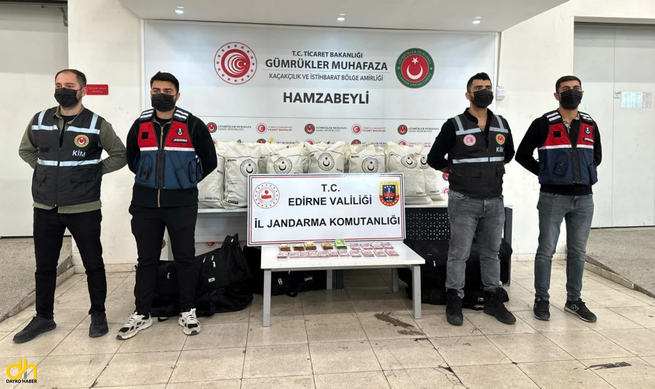 Edirne Hamzabeyli Gümrük Kapısı’nda 105 kilo esrar ele geçirildi