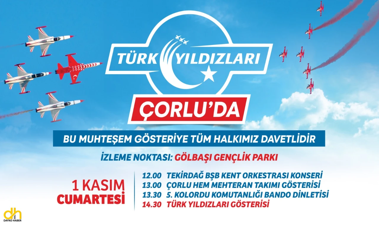 Türk Yıldızları, kurtuluşunun 103. yılında Çorlu semalarında uçacak