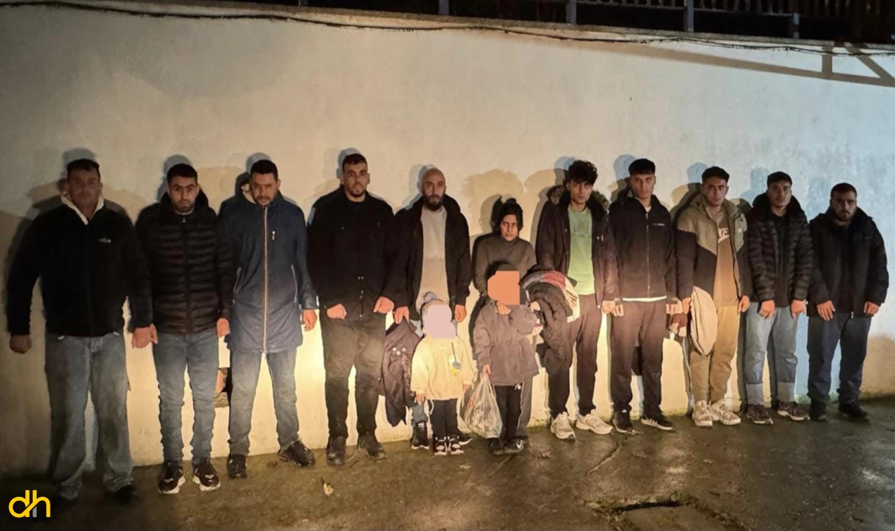 13 kaçak göçmen yakalandı