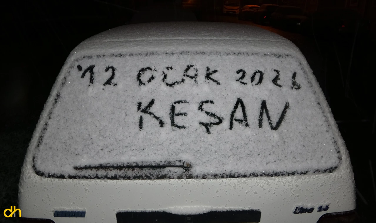 Keşan’da kar yağışı etkili oldu