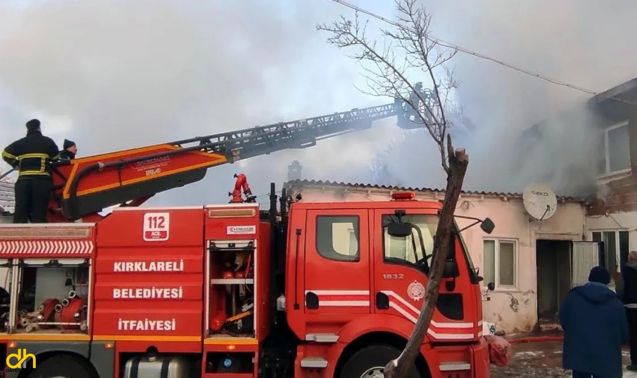 Köyde çıkan yangında 2 ev hasar gördü