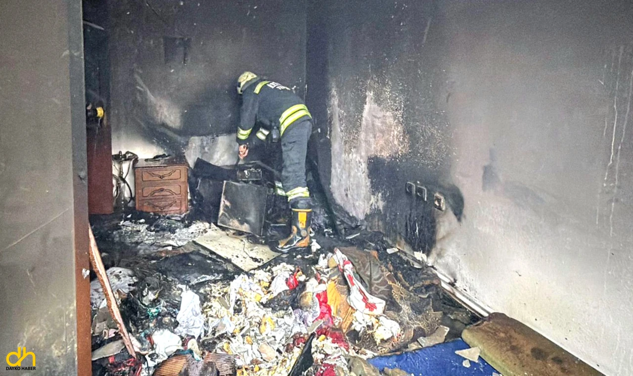 Ev yangını büyümeden söndürüldü