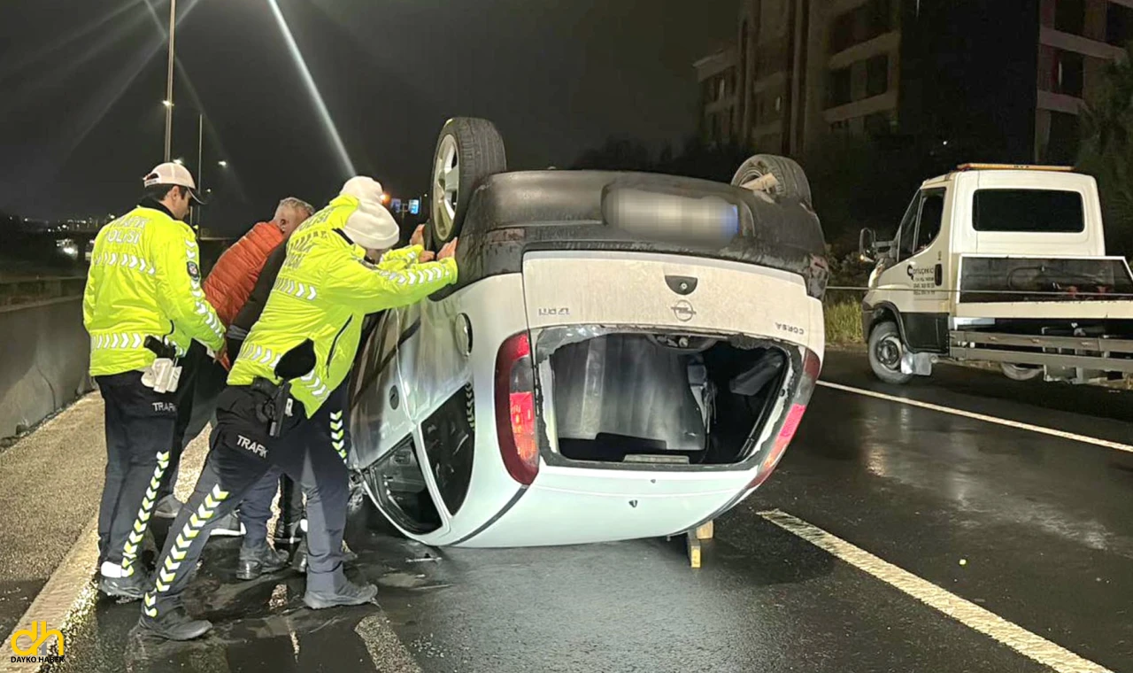 Alkollü sürücünün kullandığı otomobil takla attı