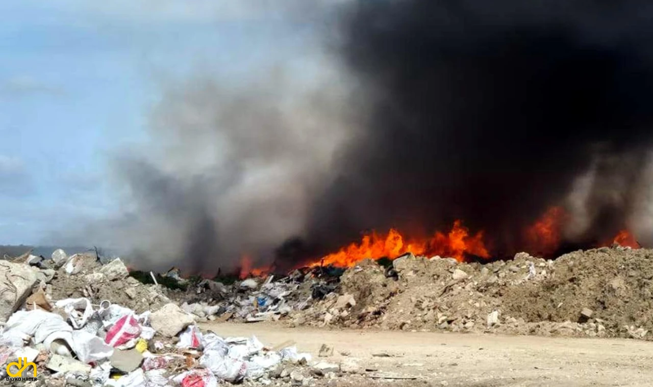 Atık deposunda yangın çıktı