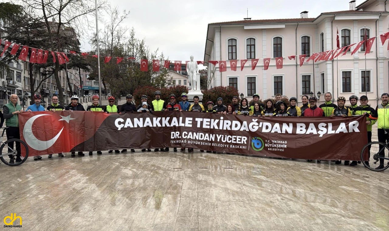 Tekirdağlı bisikletçiler, şehitler anısına Çanakkale’ye pedal çeviriyor