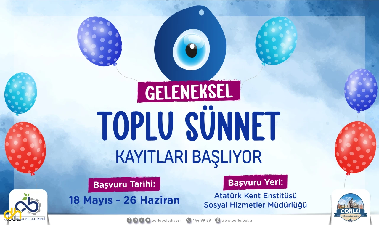 Çorlu Belediyesi Toplu Sünnet kayıtları başlıyor