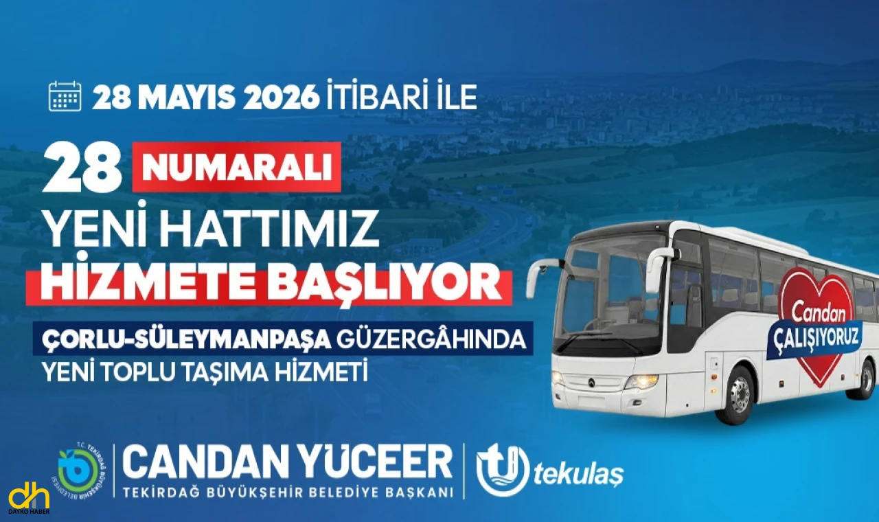 Çorlu-Süleymanpaşa güzergâhında yeni toplu taşıma hizmeti başlıyor
