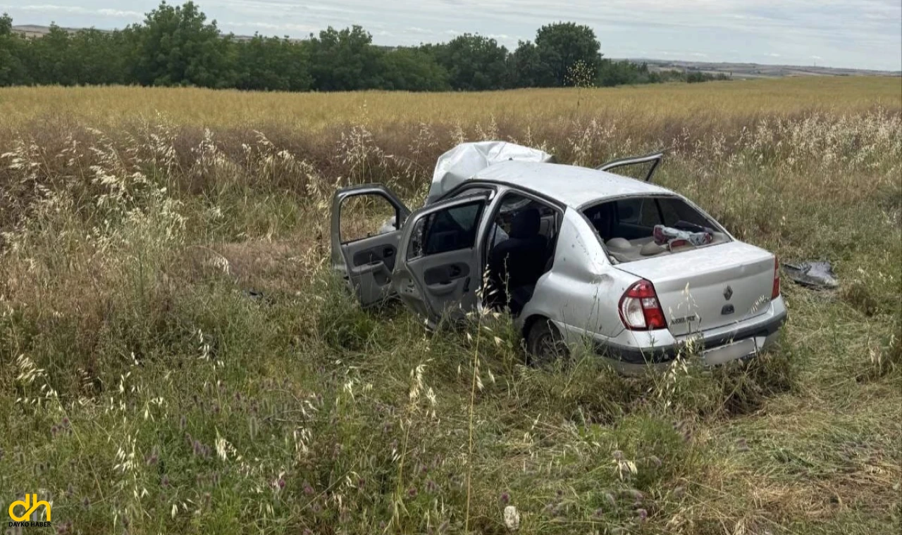 Yoldan çıkan otomobil, takla attı: 4 yaralı