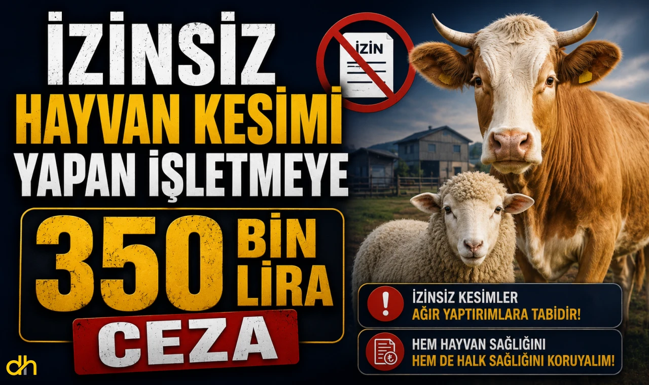İzinsiz hayvan kesimi yapan işletmeye 350 bin lira ceza