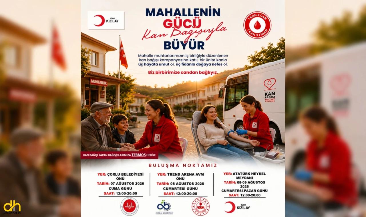 Çorlu’da Kan Bağışı Kampanyası düzenlenecek