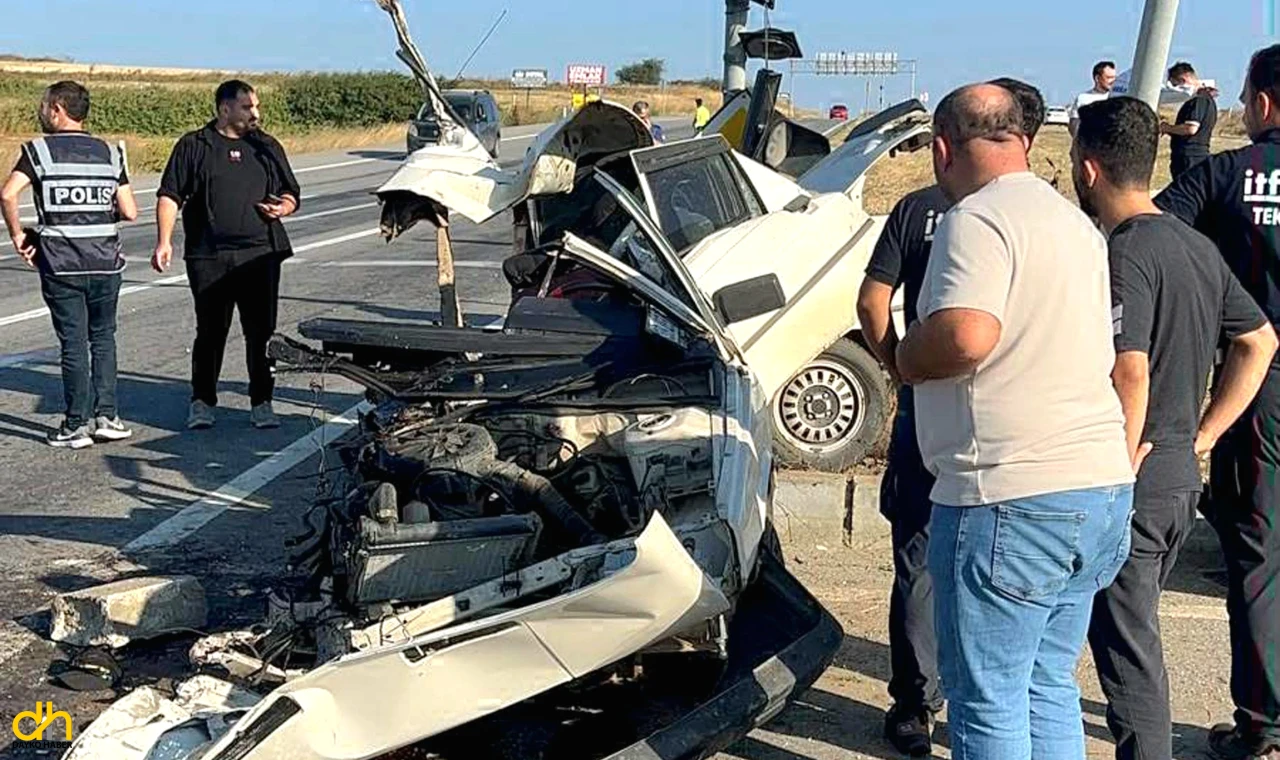 İkiye bölünen otomobilden sağ çıktı