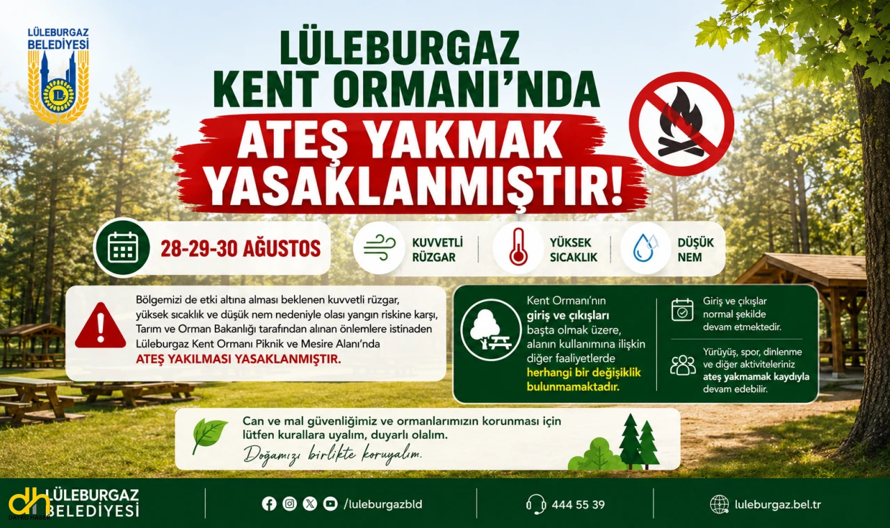 Kent Ormanında ateş yakmak yasaklandı