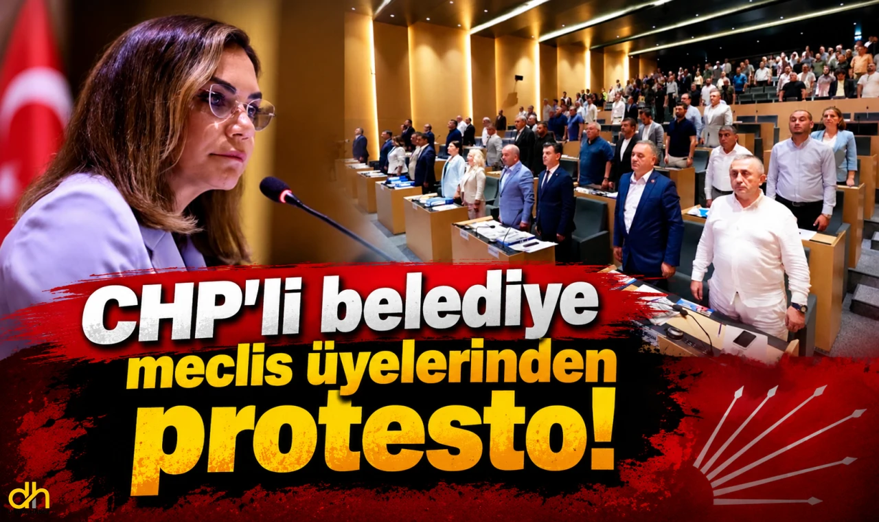CHP'li belediye meclis üyelerinden protesto!