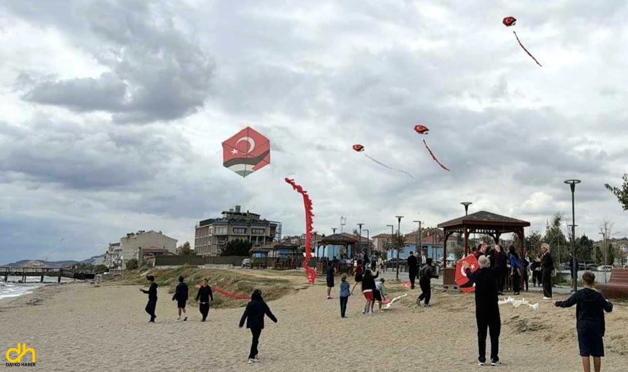 Tekirdağlı çocuklar, Gazze'deki çocuklar için uçurtma uçurdu