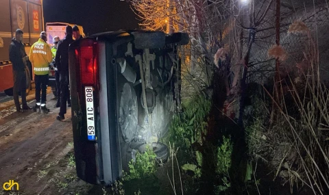 Çorlu’da 2 Otomobilin Karıştığı Kazada 1 Kişi Yaralandı