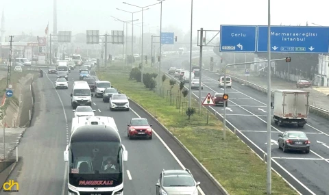 İstanbul-Tekirdağ Kara Yolunda Bayram Yoğunluğu