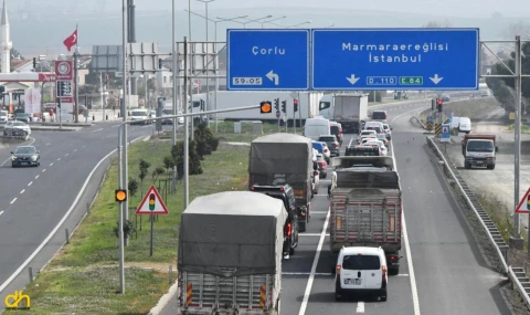 Tekirdağ-İstanbul Kara Yolunda Araç Yoğunluğu Başladı