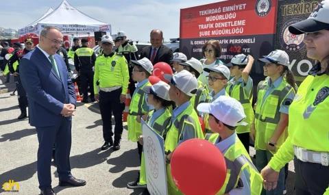Tekirdağ'da çocuklara trafikte farkındalık eğitimi verildi