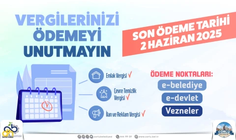Vergi ödemelerinde son gün 2 Haziran