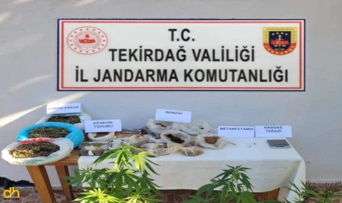 Evinde uyuşturucu ve tarihî obje ele geçirilen şüpheli gözaltında