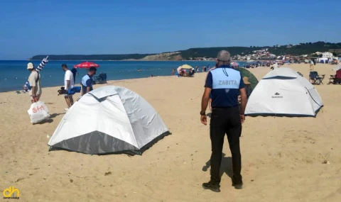 Sahillere izinsiz kurulan çadırlar kaldırıldı