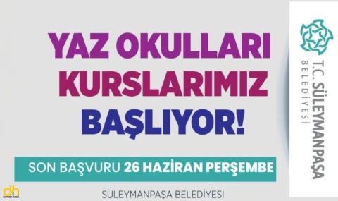 Süleymanpaşa Belediyesi Yaz Okulları başlıyor