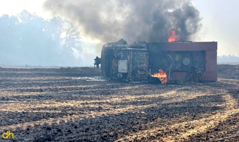 Keşan'da arazöz devrildi, 4 personel yaralandı