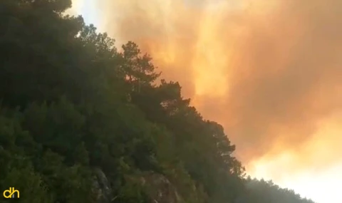 Orman yangını nedeniyle Kaz dağlarındaki köy yolları ulaşıma kapatıldı