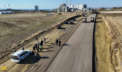 Büyükşehir, yurt ve hastane bölgesindeki yol çalışmasını tamamlıyor