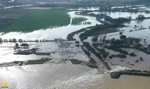 Gökçeada'da, su altında kalan alanlar dronla görüntülendi