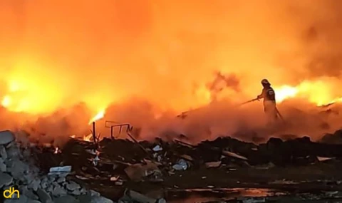 Hurdalık alanda yangın çıktı