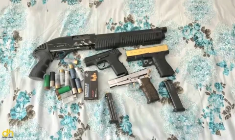 Bazaya gizlemiş silah bulundu; 1 kişi gözaltına alındı