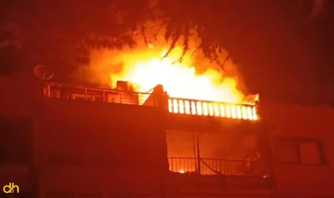 Çorlu’da 3 katlı binada yangın çıktı