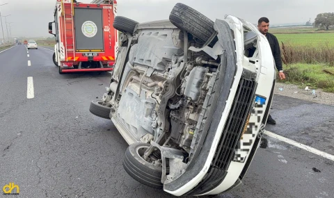 Kontrolden çıkan otomobil takla attı