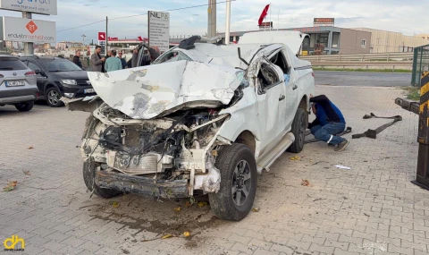 Takla atan kamyonette çift yaralandı