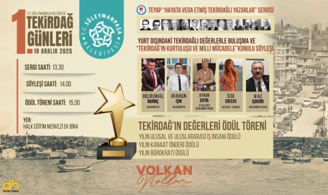 Tekirdağ Günleri programı 18 Aralık'ta düzenlenecek