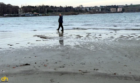 Marmaraereğlisi'nde deniz 50 metre çekildi