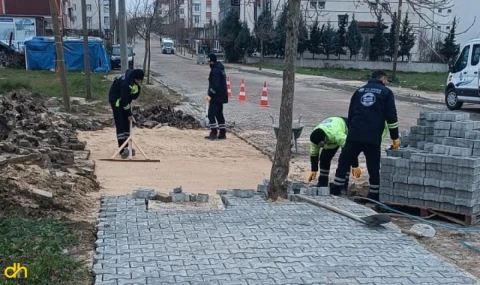 Ergene’de, kilit taşı çalışmaları sürüyor